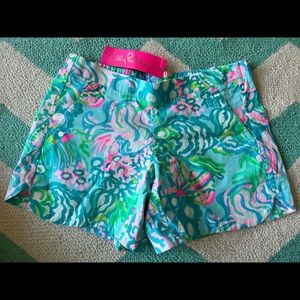NWT Lilly Pulitzer Aqua La Vista ocean view shorts